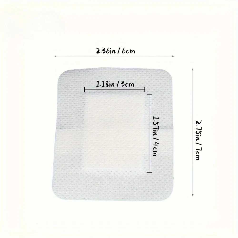 50PCS/Set 6 * 7cm Large Non-woven Medical Adhesive Wound Dressing Band Aid, Easy To Tear, Protective Gear, Household Application