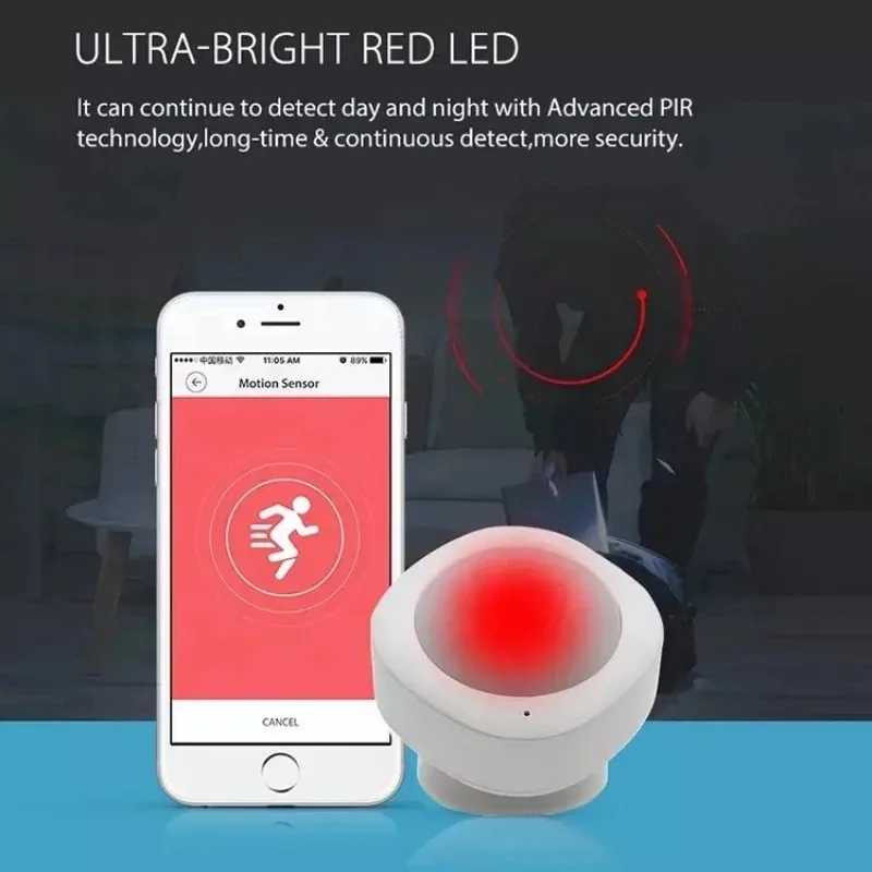 Tuya WIFI 120&deg; Adjustable Angle Smart Motion Sensor PIR Infrared Body Movement Mobile Phone Remote Alert Wireless Body Detection