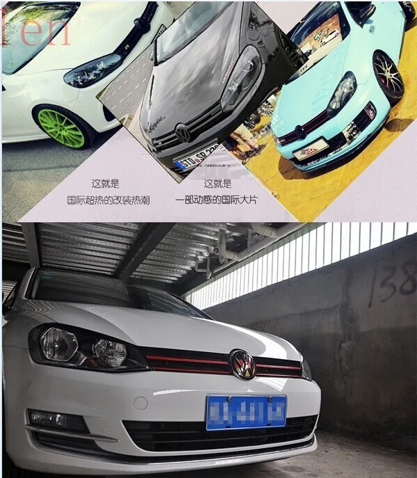 전면 및 후면 그릴 엠블럼 배지 로고, VW 폭스바겐 골프 7 MK7 GTI 자동차 스타일링 커버