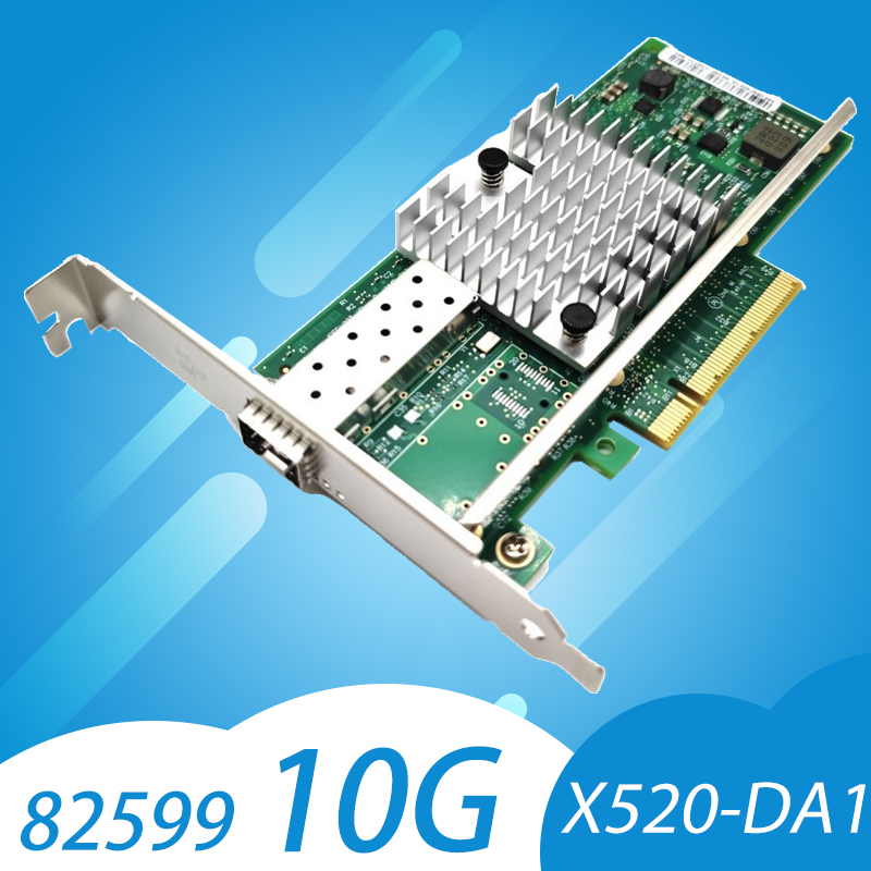 10Gb Ethernet Network Adapter Intel 82599EN X520-DA1 1xSFP+ Port PCI-E x8,x16 M.2 NIC Card Support Windows Server/7/8/10/VMware