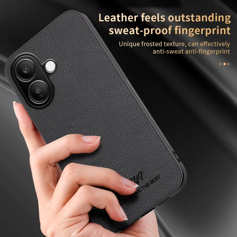 Luxury Leather Litchi Texture Frosted Magnetic Back Cover Case with Bumper Protection