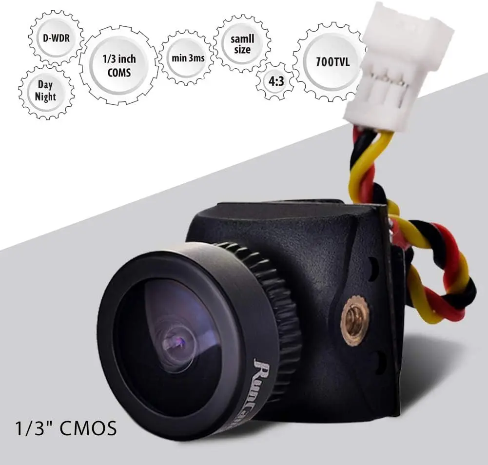 Caméra FPV Nano 2 installée sur un micro drone, angle de vue large 1.8mm
