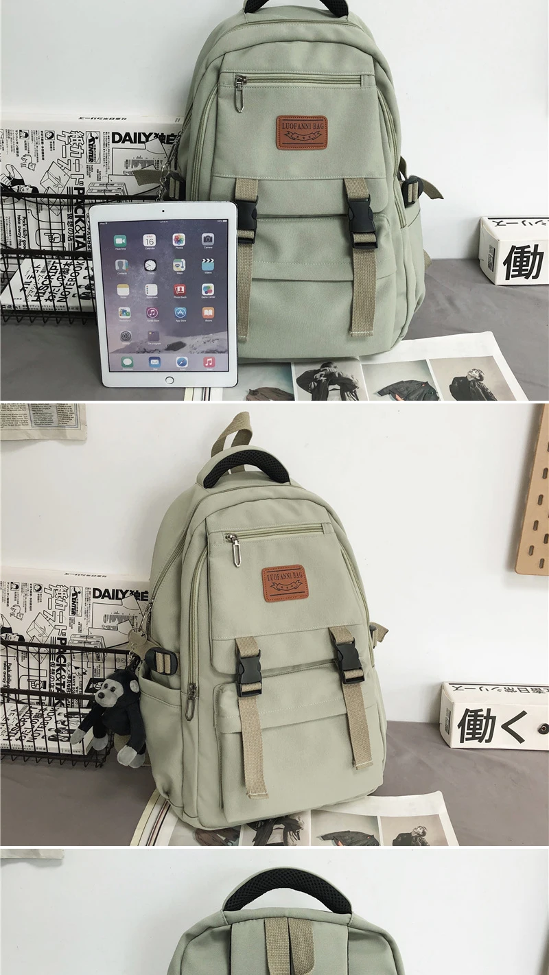 Korean new nylon Women's Backpack large-capacity fashion travel bag ULzzang Harajuku couple Schoolbag Y2K Backpack for Teenager