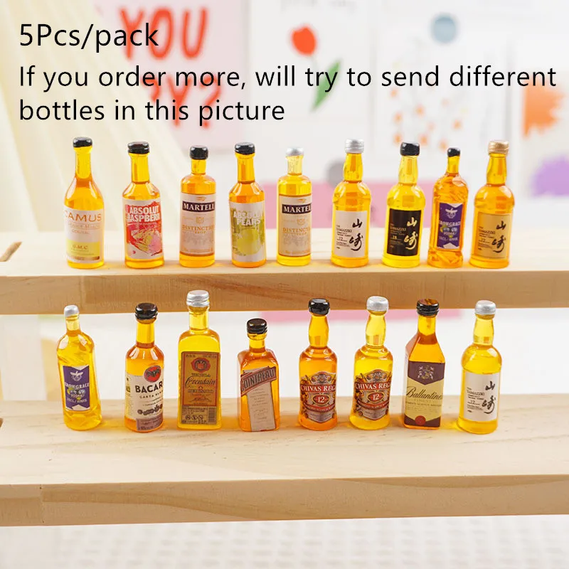 Doll Accessories Toys 5Pcs Mini Bottle Drinks Cup For BJD Dolls Pretend Play Toy Decoration Doll House