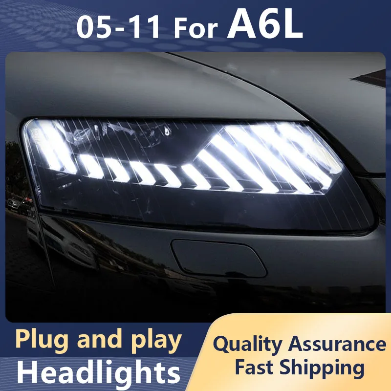 

Car Headlights For AUDI A6L 2005-2011 C6 LED Day Running Lights Dynamic Turn Signa LED Bi Xenon Headlamp Auto Accessories