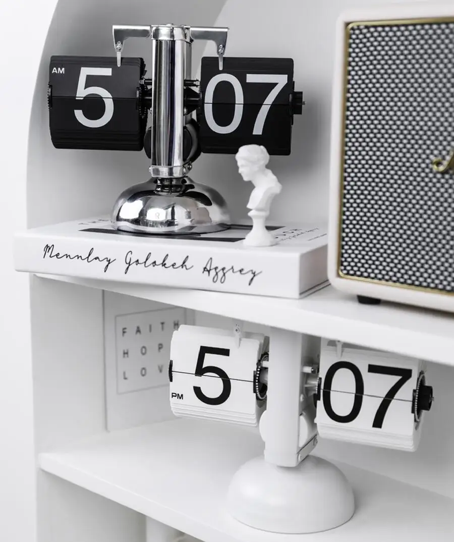 Description Picture 5 of itemVintage Flip Digital Clock Mechanical Automatically Flip Down Page Table Clock Office Flip Digital Clock Home Decor Gifts