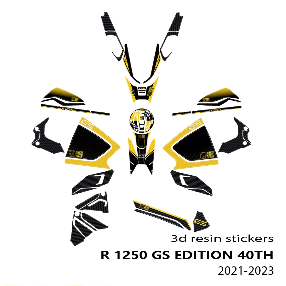R1250 GS 40th Edition Motorcycle 3D Epoxy Resin Sticker Kit For BMW R 1250 GS 40th Edition R1250 GS 40th 2021 2022 2023 stickers toe protection 3d epoxy resin sticker protection decal for bmw r1250 gs r 1250 gs edition 40th 2021