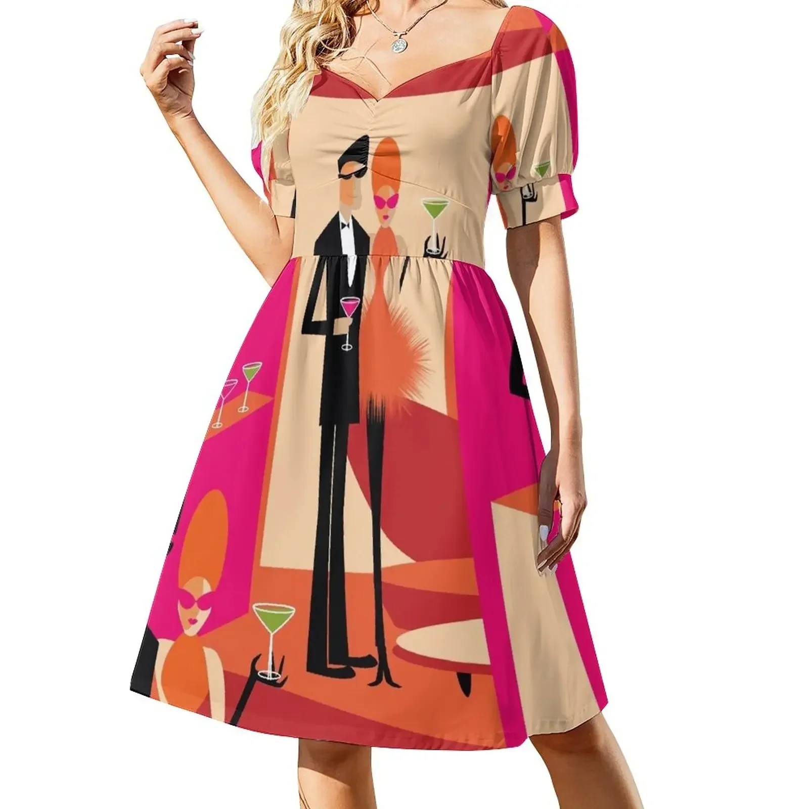 thumbnail image 1 of Vestido Martini de manga corta vestidos largos para mujer vestidos verano mujer, 1 of 7