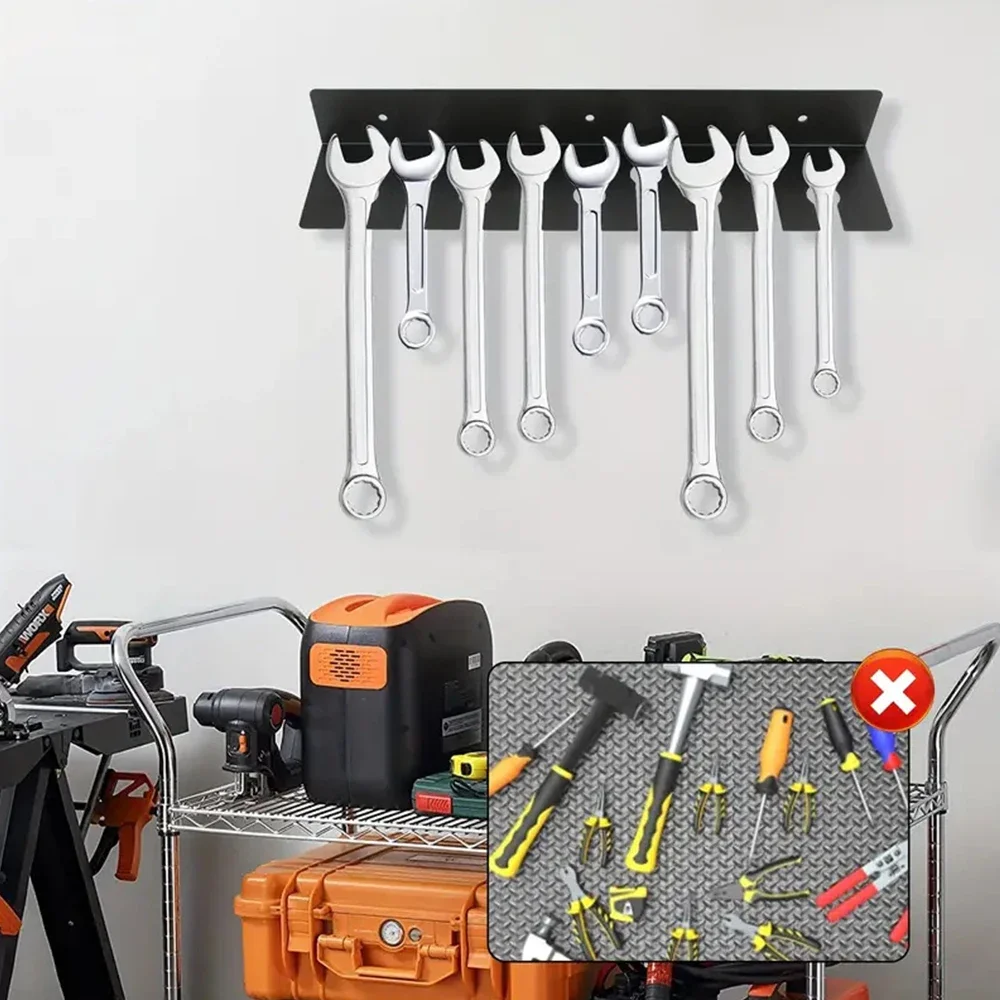 Wrench Storage Metal Rack Wall Mounted Pliers Screwdrivers Metal Holder Hand Tools Storage Rack Tool Organizer Shelf