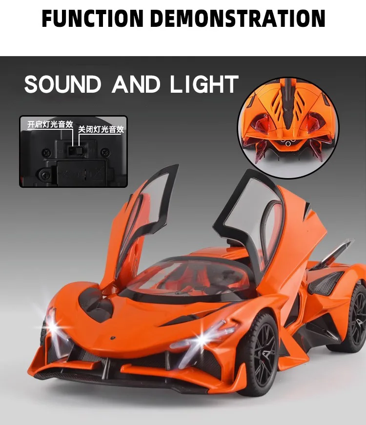 APOLLO ORANGE ver 展示品 Gumpert Apollo Project Evo Miniature Metal Supercars 1/24