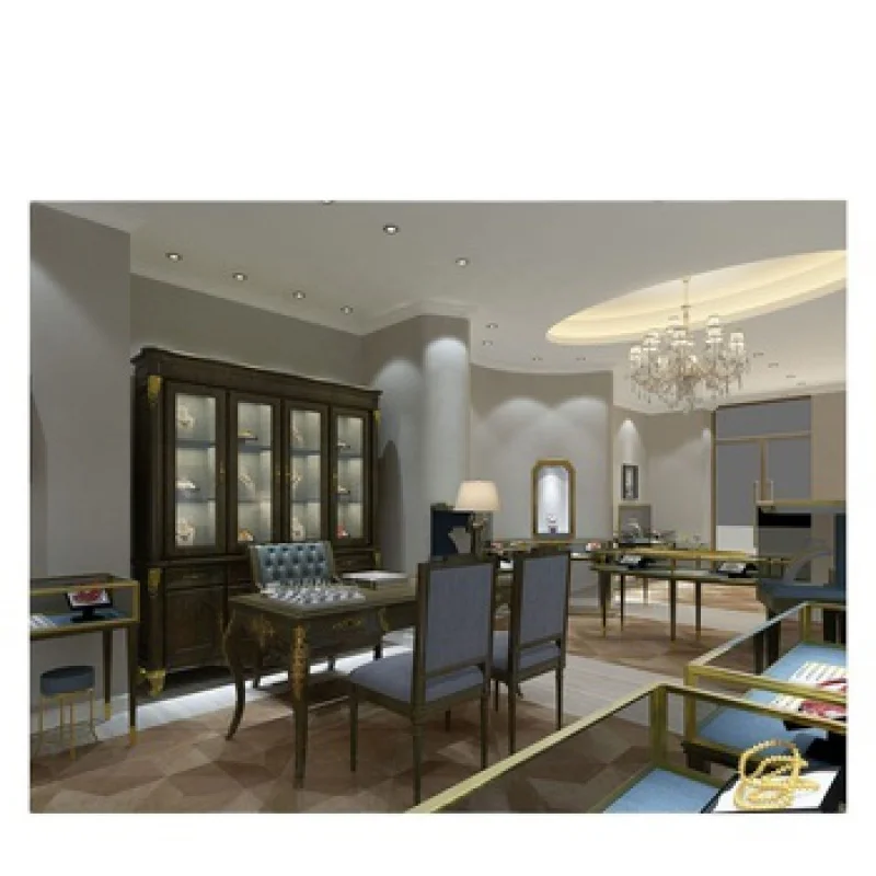 custom.Lishi Customize Luxury Lighted Glass Jewelry Store Showcase and Counter Design for Jewelry Display