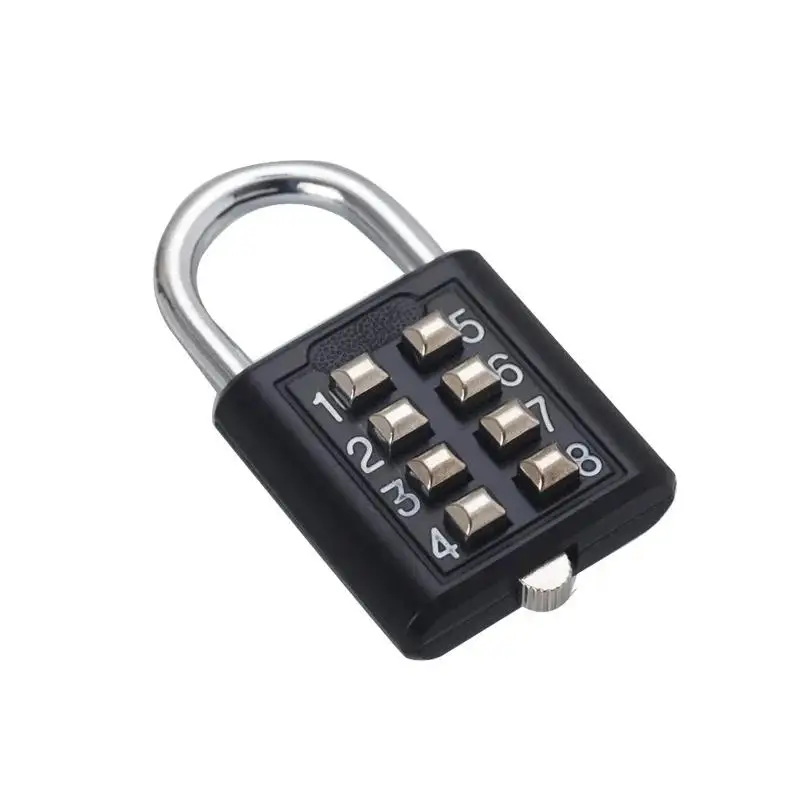 Preset Code Aftermarket Eight-digit Button Zinc Alloy Password Lock School Airport Backpack Travel Lock Waterproof password lock,combination padlock,combination locks