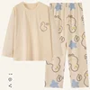 Spring and Autumn New Women's Pajamas Homewear Set of Girls Students Fall and Winter Homewear Big Size Cartoon Loose Pajamas Set 5