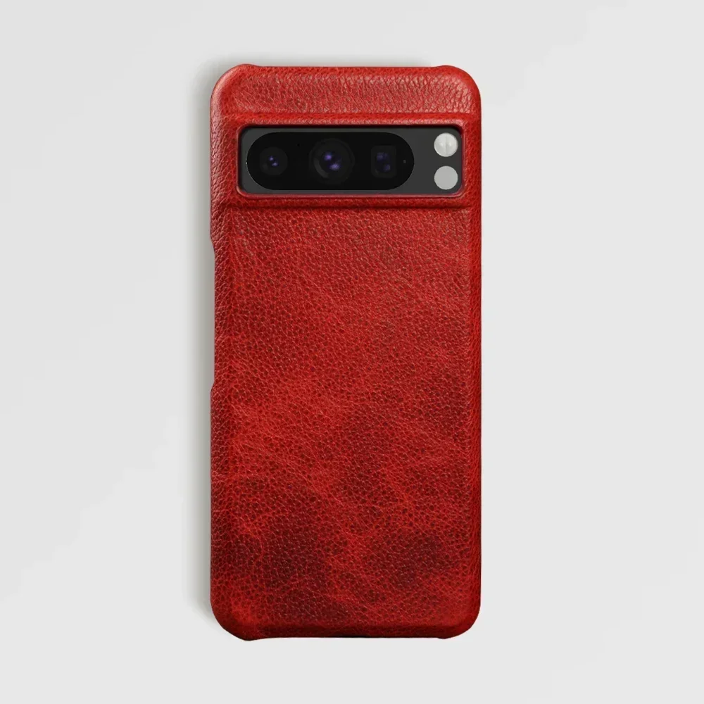 Premium Cowhide Leather Phone Cover - Durable Back Shell Protection