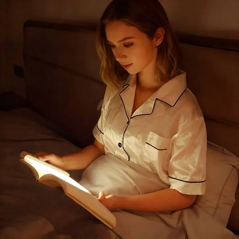 Book Light, Led Lights, Rechargeable LED Flat Book Lights,3 Colors & Timer, Dimmable Panel Plate Book Lamp 3