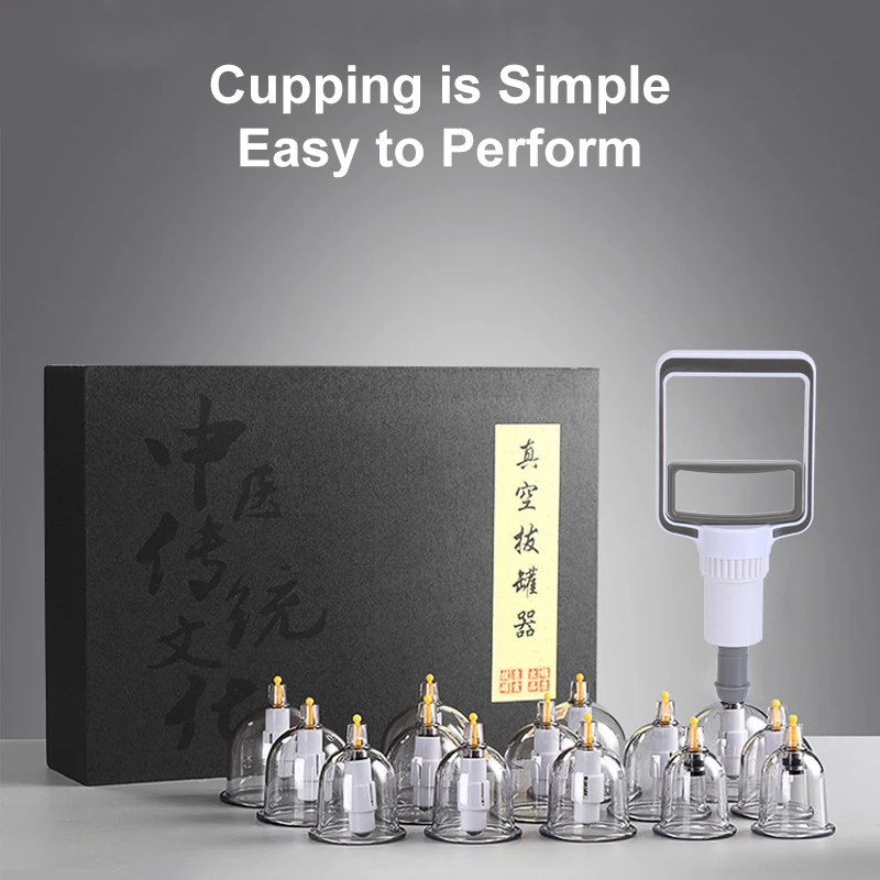 12 Jars Chinese Medicine Vacuum Cupping Professional Therapy Set Skin Massage Slimming Body Fat Burner Smart Cupping Cellulite