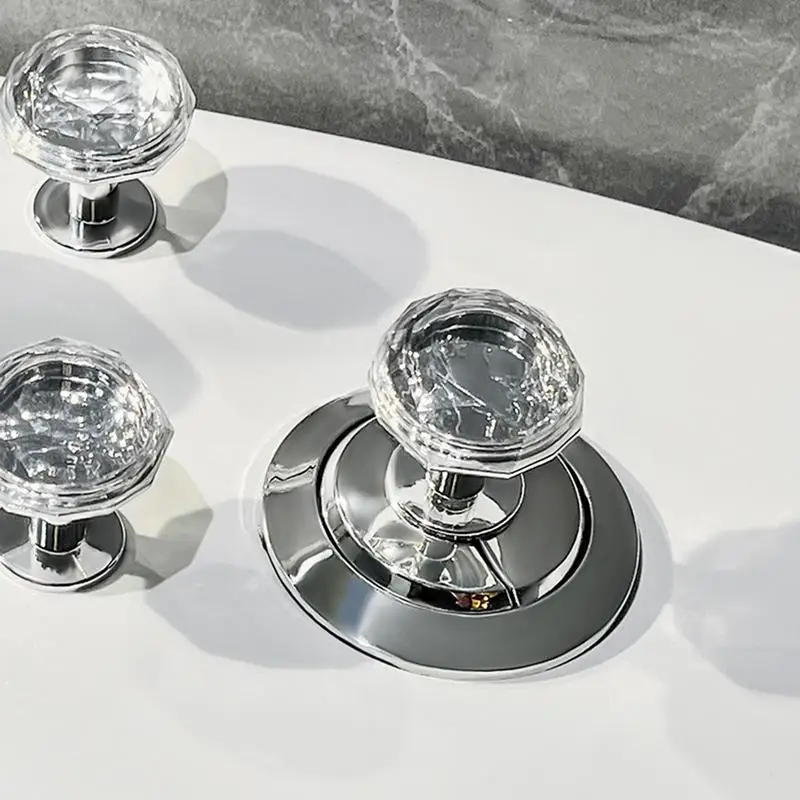 Toilet Flusher Top Push Button Rhinestone Pattern Toilet Tank Button Pusher Nail Protection Flush For Manicure Lover toilet flush button