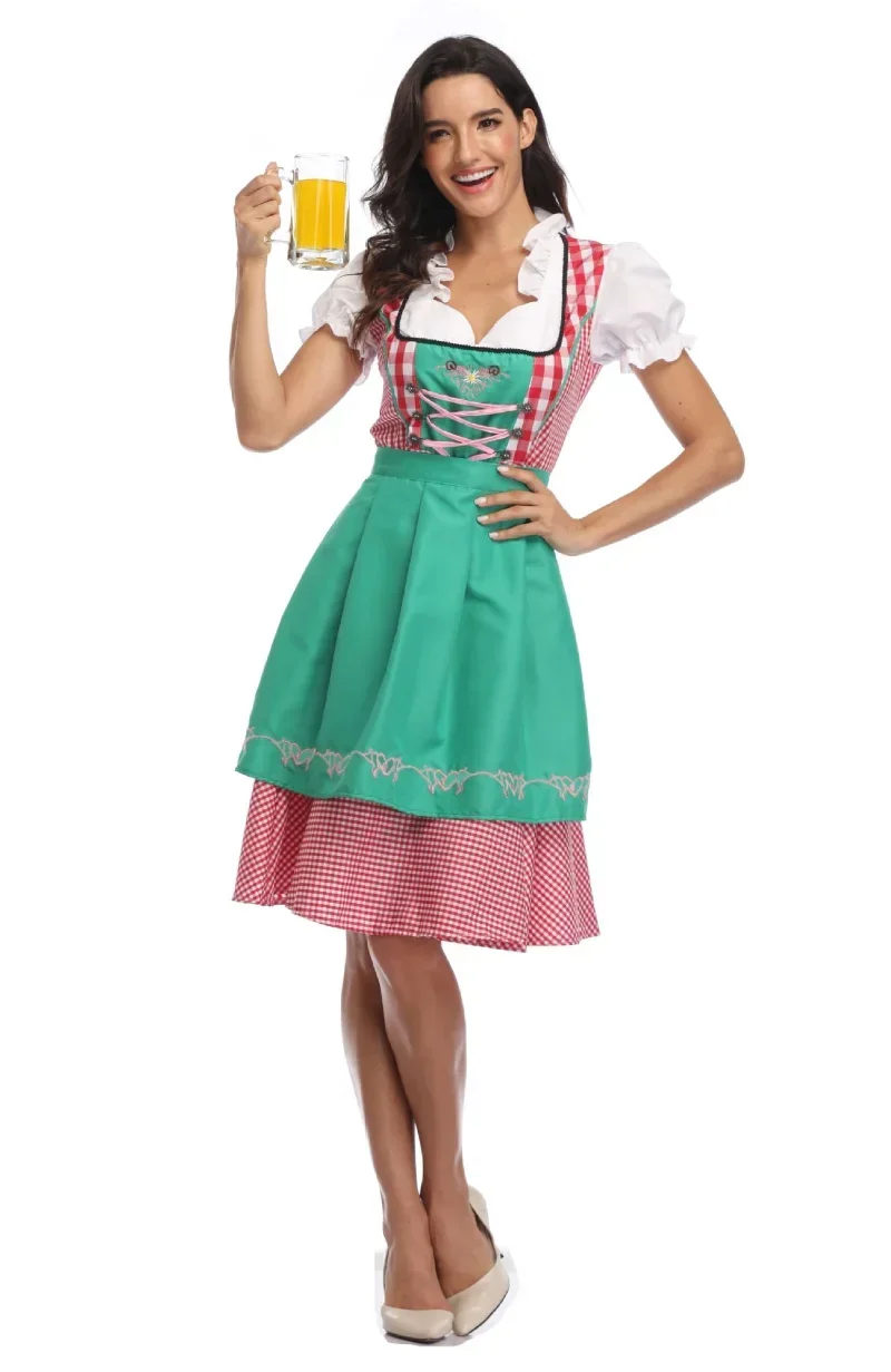 Women Adult Bavaria Oktoberfest Dress Waitress Maid Dress Man Dirndl Lederhosen Beer Carnival Party Outfit Fancy,cosplay costume
