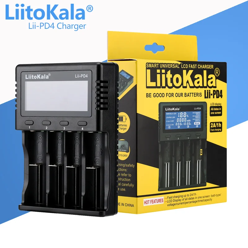 LiitoKala lii-S8 lii-S6 Lii-PD4 Lii-PD2 lii-S2 lii-S4 lii-402 lii-202 battery Charger 18650 26650 21700 lithium NiMH
