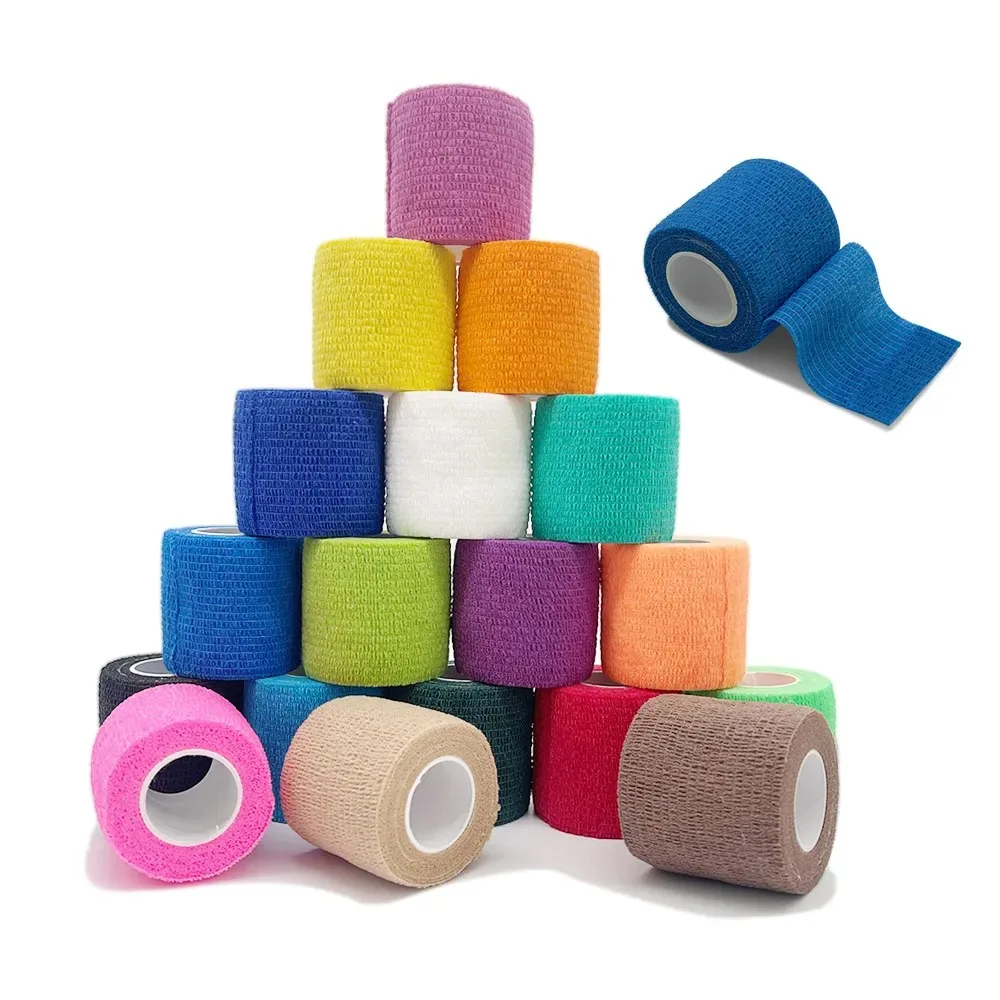 1/6/12Pcs Self-Adhesive Tattoo Grip Bandage Elastic Non-woven Wraps Tape Disposable Tattoo Bandage Grip Tape Finger Protection