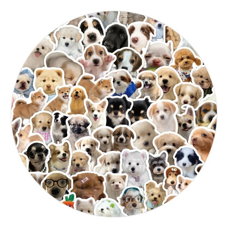 100개입 현실적인 강아지 스티커 귀여운 강아지와 동물 스티커세련되고 귀여운 애완동물 벽 및 데스크탑 스티커