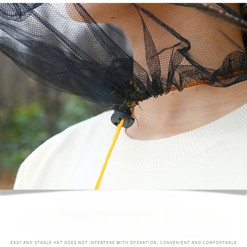 Anti-Mosquito Head Face Protector Net Hat Insect Bugs Bee Proof Mesh Hat Beekeeping Outdoor Camouflage Fishing Sun Cap Cover