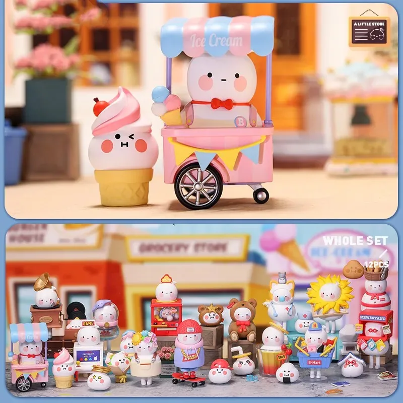 POP MART BOBO COCO A Little Store 시리즈 블라인드 박스 장난감, 애니메이션 액션 피규어, 서프라이즈 미스터리 박스 인형, 소녀 선물, 1 개, 12 개