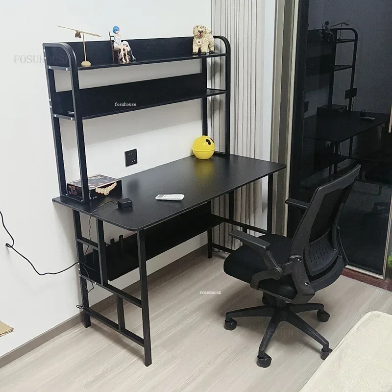 Nordic Wooden Computer Desks Home Bookshelf Integrated Table Desktop Gaming Desks Simple Student Writing Desk Office Furniture