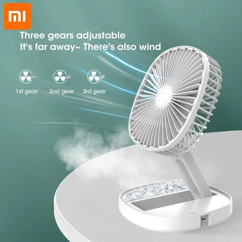 

XIAOMI Folding Fan Portable Electric Fan Usb Rechargeable Fan Ice Cubes Cooler Table Fan Aroma Diffus Floor Fan Essenti Oil Diff