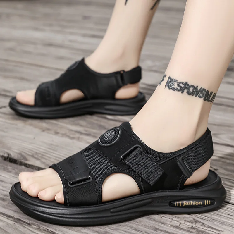 Summer new men's sandals air cushion casual sports beach shoes soft and comfortable mesh breathable men's sandals