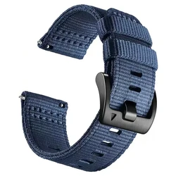 Canvas Wristband Strap - Premium 22mm Watchband Bracelet Accessory - Huawei Watch 4 Pro (Blue)