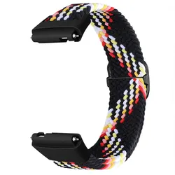 Nylon Loop Smart Watch Replacement Band - Breathable and Adjustable Strap Bracelet for Redmi Watch 3 Active (Colorful black)