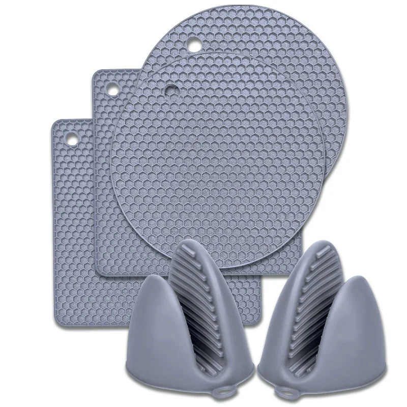 

Silicone Oven Mitts and Hot Pads Sets,Extra Long,Gloves,Non-Slip,Heat Resistant,Trivet Mats,Cooking Pinch Holders,Baking,6Pcs