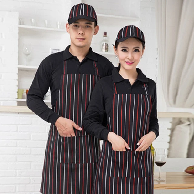 Comprar Delantales de cocina para hombre y mujer, delantal de trabajo para  parrilla, restaurante, Bar, tienda de belleza, cafeterías, uniforme, 1 Uds.