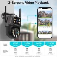 Caméra de permission Extérieure PTZ IP Wifi 4K 8MP HD, Dispositif de Sécurité Sans Fil, avec Suivi existent AI, Objectif Touristique 4MP, Audio et Vidéo, P2P iCSee 6