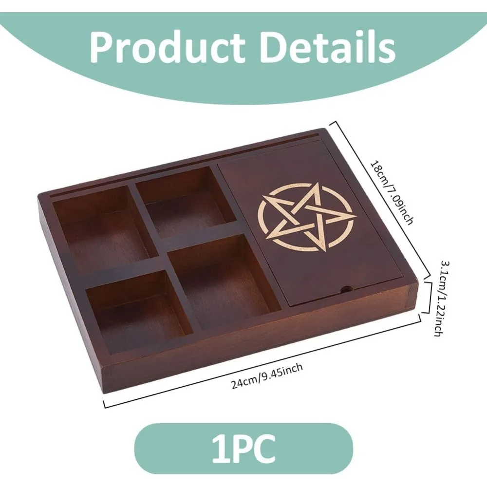 1pc Wooden Tarot Card Holder Tarot Stand Display Coconut Decorative Box for Altar Withchcraft Decor Wiccan Altar Supplies