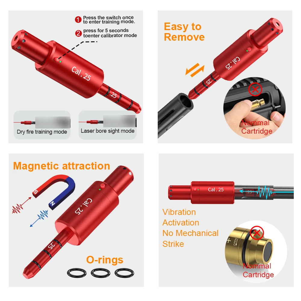 22LR 243 multifunctional magnetic red green light trainer dual-use for training and calibration