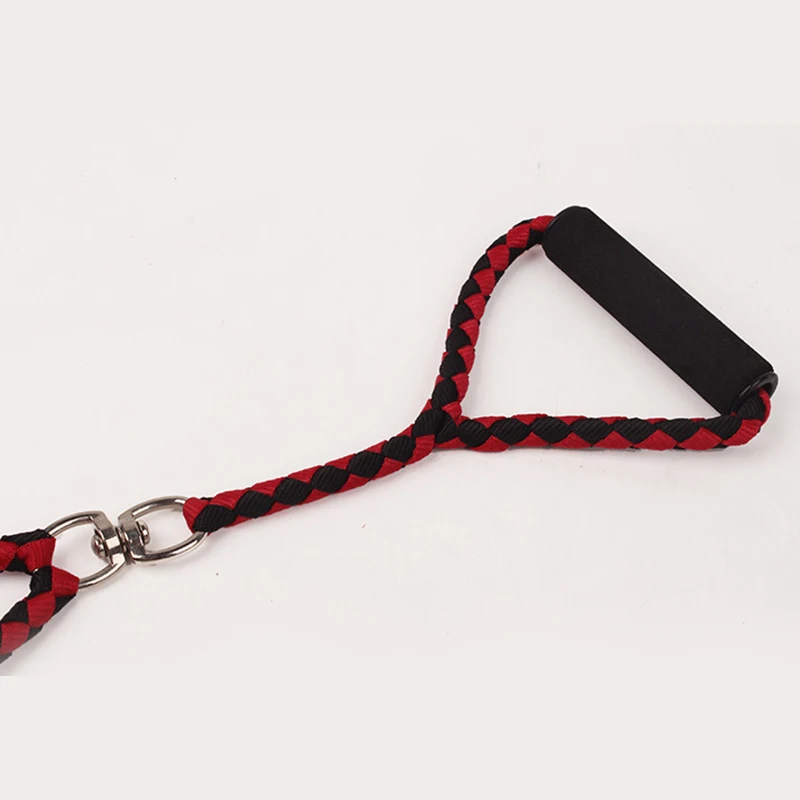 Double Heads Braided Dog Leash, Walk Two Dogs