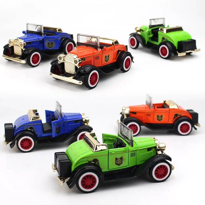 

1:32 Mini Retro Vintage Car Diecast Model Metal Vehicle Convertible FT Pull Back Small Car Simulation Collection Gifts Toys Boys