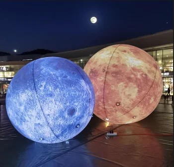 Palla lunare gonfiabile gigante - LED - Palloncino planetario ermetico in PVC illuminato per la decorazione di feste di eventi, spettacoli teatrali e pubblicità sospese 1