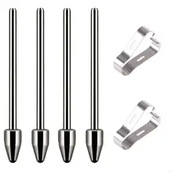 Universal Replacement Pencil Tips with Removal Tweezer Refill Set (4Pcs Nib 2Pcs Clip)