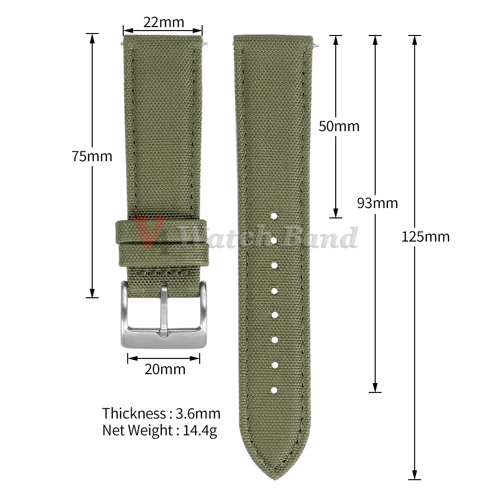 Nylon Quick Release Canvas Watch Strap - Universal Replacement