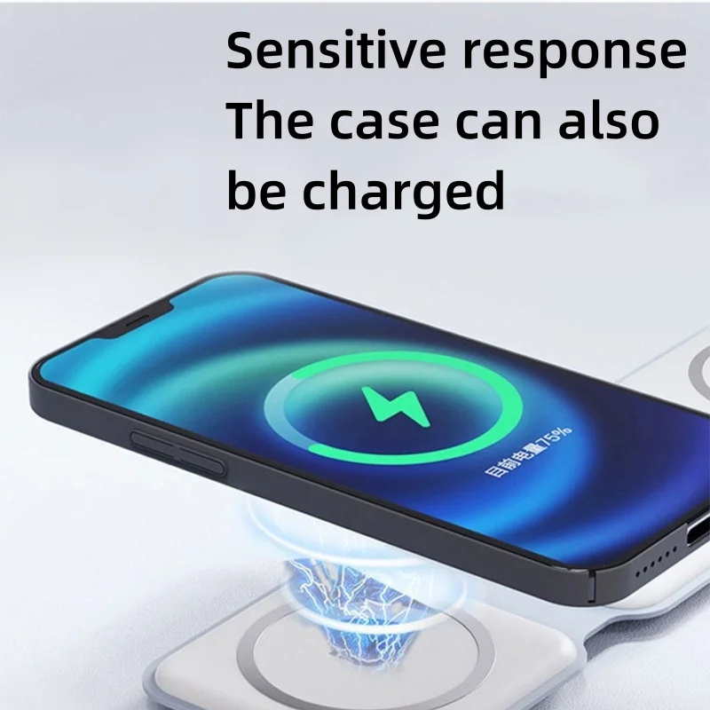 3 in 1 Magnetic Portable Wireless Charger Pad For iPhone 15 14 13 12 Pro Max Apple Watch AirPods Fast Charging Dock Station