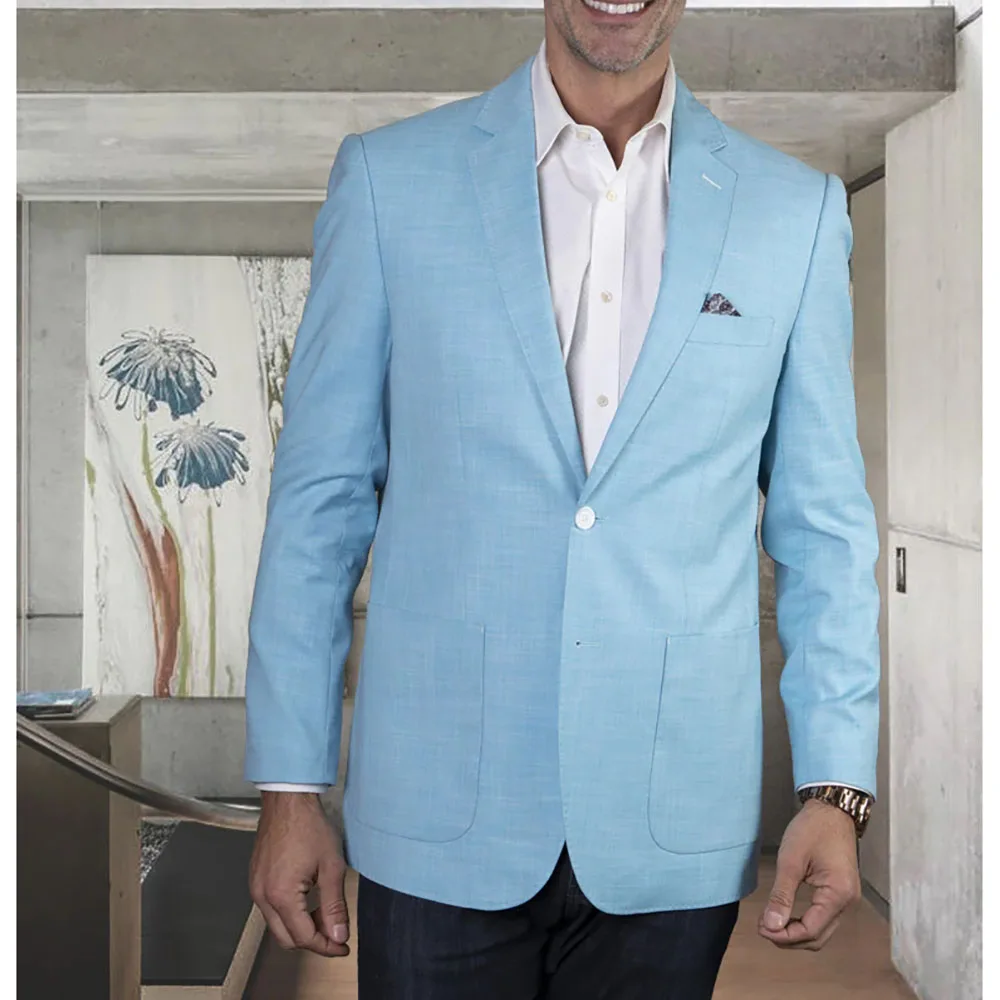 

Мужской офисный костюм из 2 предметов, повседневный облегающий пиджак и черные брюки, однотонный Блейзер на пуговицах с вырезом на лацканах и С ПЛОСКИМ ПЕРЕДОМ