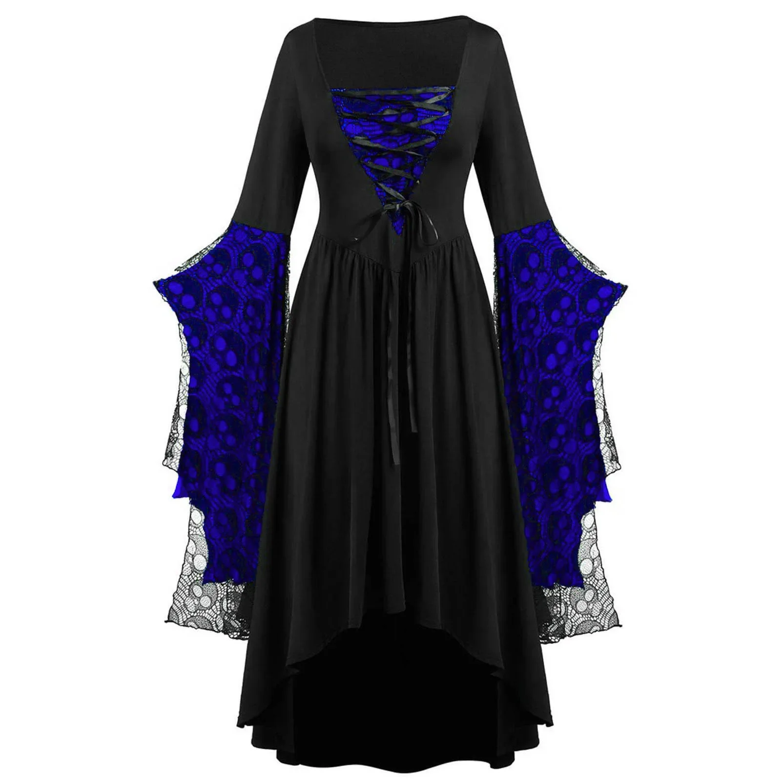 Halloween Costumes Women Vintage Cosplay Costume Witch Vampire Gothic Ghost Dresses Up Party Dress Autumn Winter
