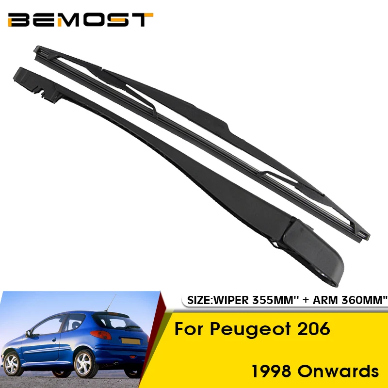 

Car Wiper Blade For Peugeot 206 1998 Onwards Rear Back Windshield Windscreen Rear Wiper 355mm+Arm 360mm Car Accessories