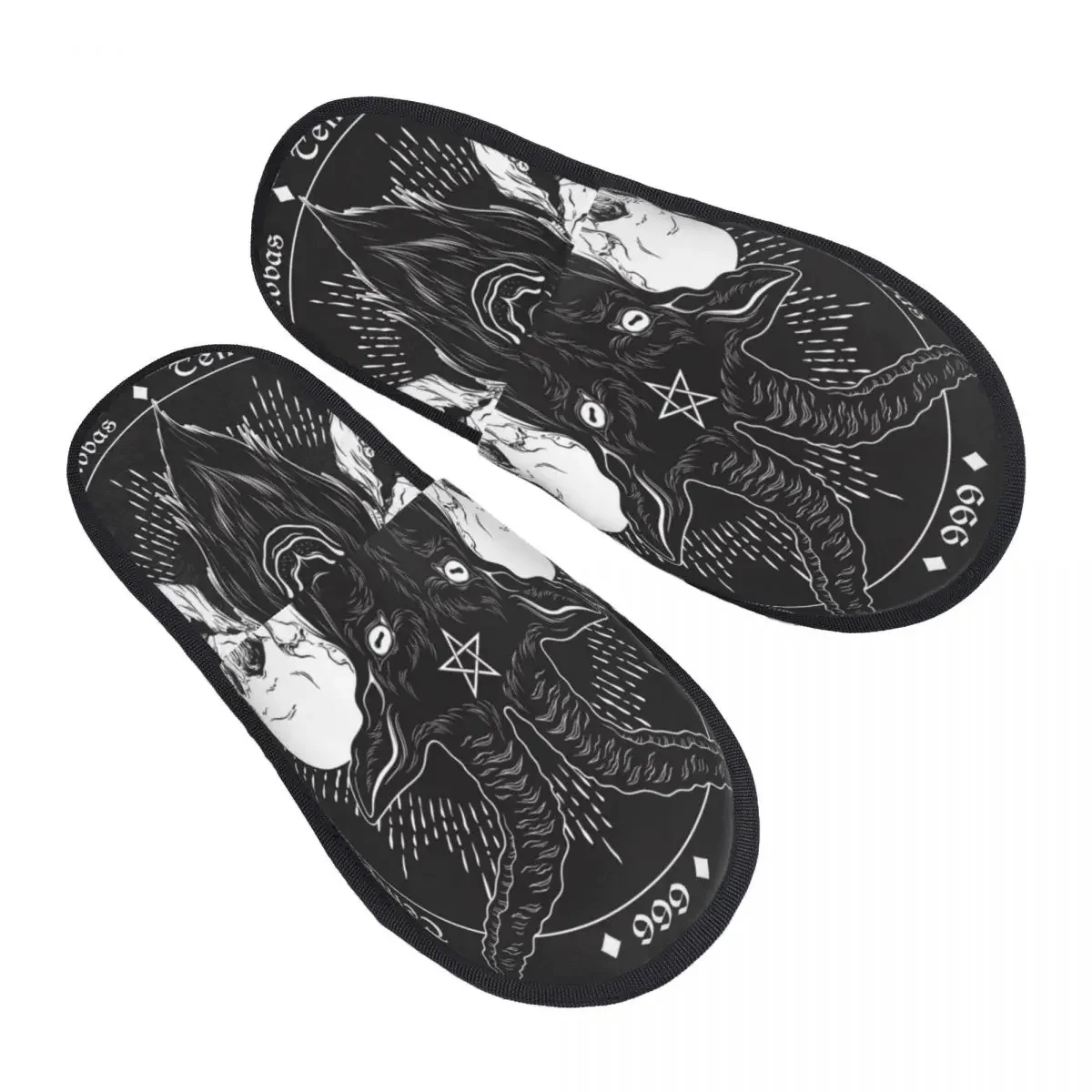 

Indoor Baphomet Demon Goat Head Warm Slippers Winter Home Plush Slippers Fashion Home Soft Fluffy Slippers