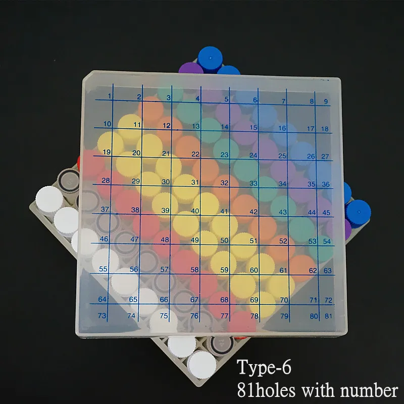 Plastic Cryotube Storage Box 1set + 1.8ml/5ml PP Freezing Tube 50/81/100pcs for Lab Experiment plastic test tubes cell freezing container