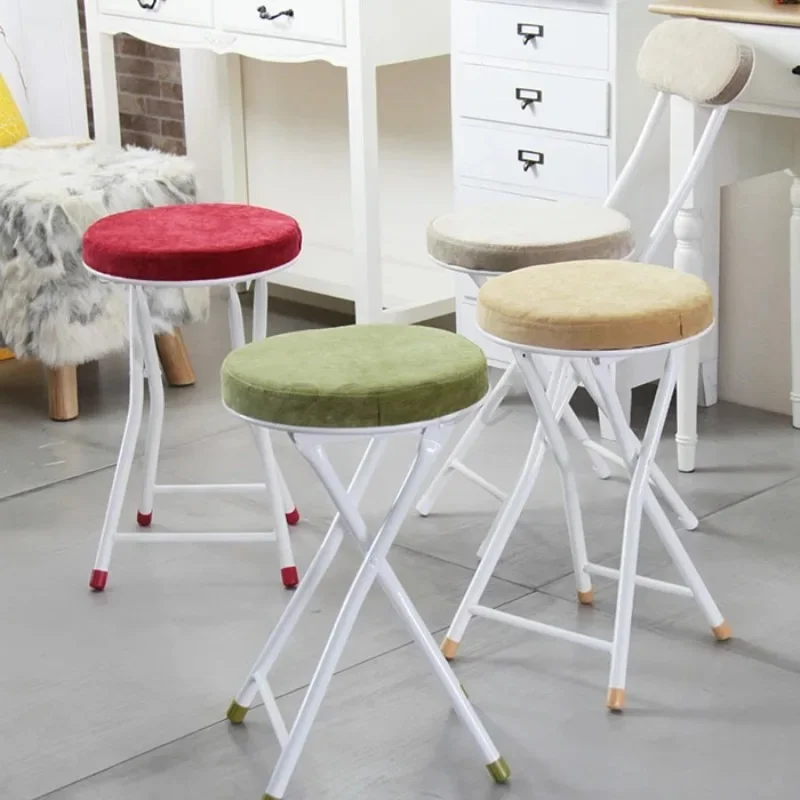 Folding Fabric Household Chairs Simple Dining Stools Casual and Minimalist Can Be Disassembled and Washed