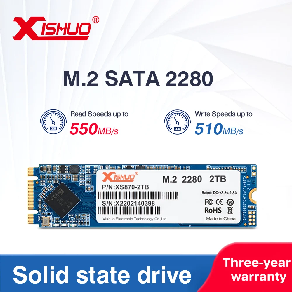 Xishuo Wholesale Cheap M.2 2280 SSD NGFF SATA Internal SSD Drive 128GB